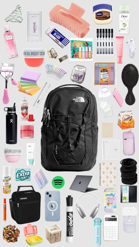 Middle School Essentials, School Emergency Kit, School Backpack Essentials, Preppy School Supplies, Pretty School Supplies, School Survival Kits, School Must Haves, School Goals, School Bag Essentials