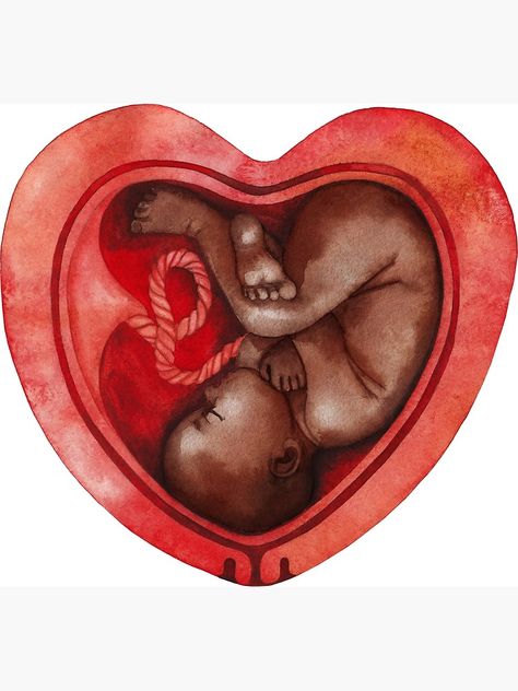 "Watercolor fetus inside the heart shaped womb" Canvas Print by Glazkova | Redbubble Baby In Womb, Birth Art, Pregnancy Art, Belly Painting, Mother Art, Passion Planner, Vertical Poster, Baby Art, You Call