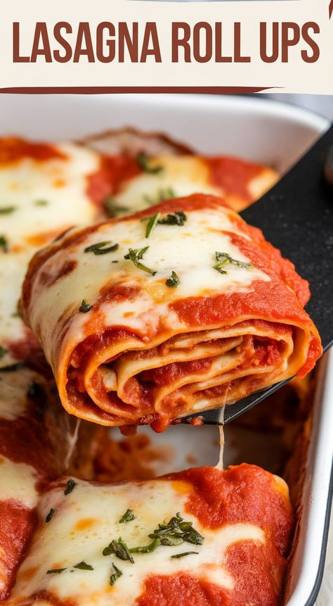 Easy Lasagna Roll Ups – These Lasagna Roll Ups are a fun twist on classic lasagna! Filled with ricotta, mozzarella, and marinara, they’re perfectly portioned and deliciously cheesy. Great for family dinners or make-ahead meals! Rolled Lasagna Recipe, Easy Lasagna Roll Ups, Lasagna Roll Up, Lasagna Roll Ups Recipe, Lasagna Rolls Recipe, Pizza Roll Up, Lasagna Roll Ups, Roll Ups Recipes, Lasagna Rollups