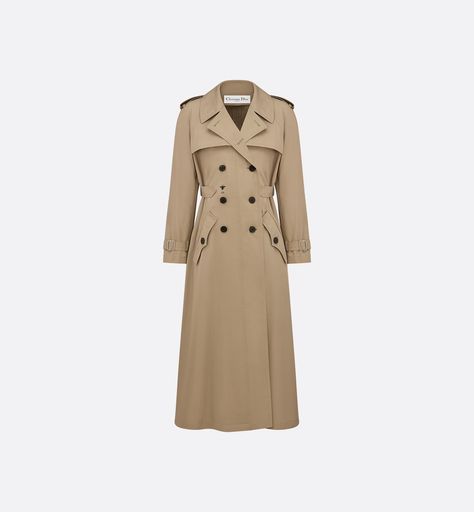 The beige trench coat presents a refined new take on an essential wardrobe piece. Crafted in cotton, it is enhanced by a contrasting embroidered bee on the front, a key symbol of the House. The adjustable side placket highlights the waist, while topstitched details and pointed pockets with buttoned flaps create a sophisticated look. The trench coat may be paired with any piece for a casual or elegant look. Lee Ji Ah, Essential Wardrobe Pieces, Trench Beige, Beige Trench Coat, Perfect Husband, Christian Dior Couture, The Paradise, Dior Couture, Boutique Online