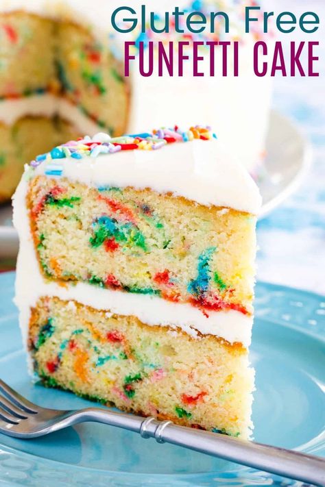 Healthy Confetti Cake, Gluten Free Birthday Treats, Confetti Birthday Cake Recipe, Gluten Free Funfetti Cake, Milk Bar Birthday Cake, Homemade Vanilla Frosting, Gluten Free Birthday Cake, Toddler Birthday Cakes, Gluten Free Cheesecake