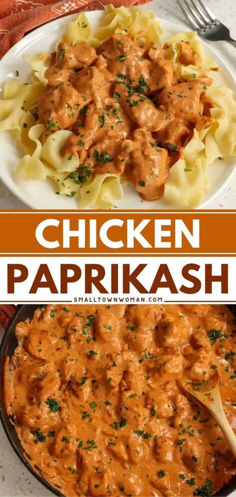 Lightly Breaded Chicken, Chicken Paprikash Recipe, Paprikash Recipe, Small Town Woman, Chicken Paprikash, Paprika Sauce, Easy Comfort Food, Winter Dinner, Chicken Dishes Recipes