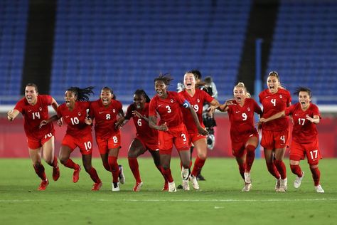 Players of the Canadian national team have urged the national governing body, Canada Soccer, to settle a pay dispute before they leave for the Women’s World Cup. Canada Soccer, Swimming Outfits, Women's Soccer Team, Olympic Medals, Women’s Soccer, Team Canada, Summer Games, Women's World Cup, Tokyo Olympics