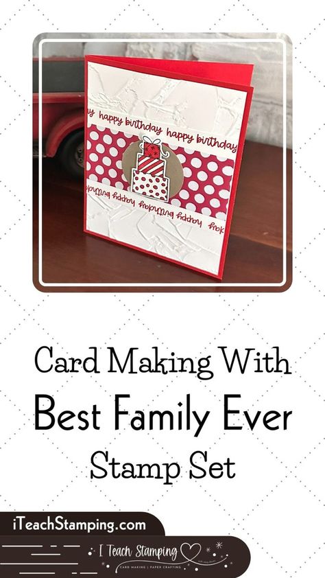 🎂 Do you love making birthday cards for your family? If so, you’ll love this simple and sweet card idea using the Best Family Ever stamp set from Stampin’ Up! 😍🎁 This set has so many sentiments that you can mix and match to create personalized cards for your loved ones. You can also use different colors and embellishments to make each card unique and special. I made this card for my sister’s birthday! 🎉🍰 You’ll find step-by-step instructions, the supply list, and some tips and tricks to mak Best Family Ever Stampin Up Cards, Stampin Up Sister Birthday Cards, Making Birthday Cards, Sister Birthday Card, Personalized Cards, December Birthday, Cardmaking And Papercraft, Quick Cards, Supply List