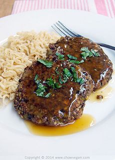 Vegan Salisbury Steak, Salisbury Steaks, Mushroom Leek, Salisbury Steak Recipe, Lentil Loaf, Vegan Steak, Vegan Entrees, Vegan Meat, No Meat