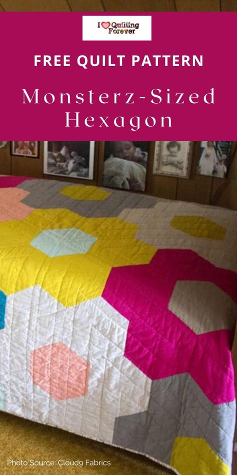 Large Hexagon Quilt Pattern, Half Hexie Quilts, Half Hexie Quilt Pattern, Unique Quilt Blocks, Half Hexagon Quilt Pattern, Hexagon Quilt Pattern Free, Layer Cake Quilts Pattern Free, Hexagon Quilt Ideas, Hexagon Quilt Patterns