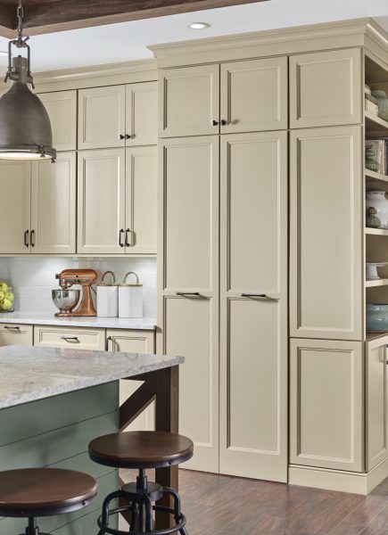 Medallion Cabinetry | Walk-In Pantry Pantry Behind Kitchen, Walkthrough Pantry, Hidden Walk In Pantry, Pantry Layout, Tall Pantry Cabinet, Modern Pantry, Hidden Pantry, Pantry Room, Kitchen Pantry Design