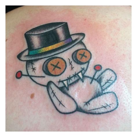 Little vampy voodoo doll. Electric Ladyland Tattoo, New Orleans Voodoo Doll Tattoo New Orleans, Simple New Orleans Tattoo, New Orleans Voodoo Tattoo, New Orleans Tattoo Ideas Voodoo, Traditional Voodoo Doll Tattoo, Voodoo Tattoo New Orleans, Voodoo Tattoo Ideas, New Orleans Tattoos, New Orleans Tattoo Ideas