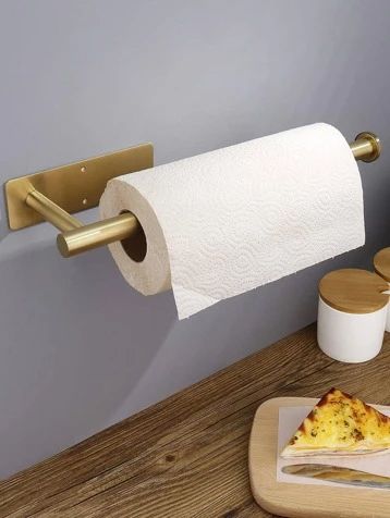 Search gold kitchen accessories | SHEIN USA Bathroom Paper Towel Holder, Countertop Organization, Paper Roll Holders, Towel Holder Bathroom, Kitchen Paper, Gold Kitchen, Stainless Steel Bathroom, Kitchen Roll, Toilet Accessories