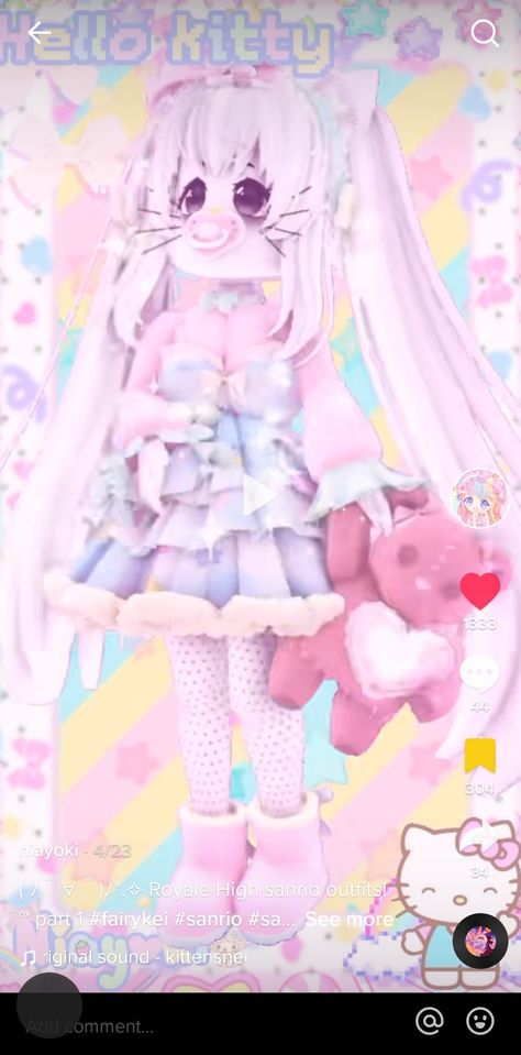 Kawaii Royale High Outfits Ideas, Pastel Alien Royale High, Kawaii Royal High Outfits, My Melody Royale High Outfit, Decora Royale High Outfits, My Melody Royale High, Royale High Outfits Kawaii, Royale High Sweet Like Candy, Pastel Royale High Outfits