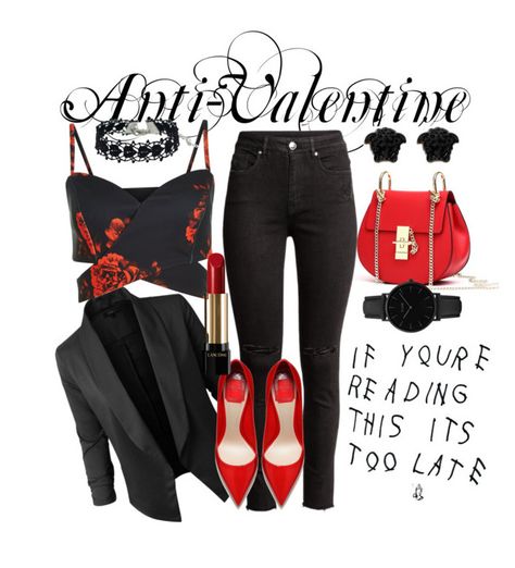 Anti Valentines Day Outfit, Valentines Party Outfits, Style Jupe, Anti Valentines, Anti Valentines Day, Valentines Outfits, Valentine's Day Outfit, Day Outfit, Polyvore Fashion