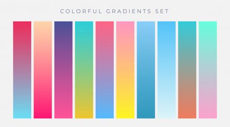 Colorful set of vibrant gradients vector illustration Free Vector | Free Vector #Freepik #vector #freeabstract #freemobile #freecolor #freeweb Summer Gradient, Gradient Image, Design With Letters, Hipster Background, Food Graphic Design, Vi Design, Hand Drawn Vector Illustrations, Graphic Editing, Color Effect