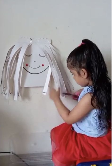 Preschool Easel Activities, Hairdressing Activities For Preschool, Hairdresser Preschool Activities, Hairdresser Activities For Preschool, Scissors Activities For Preschool, Scissor Activities, Boredom Busters For Kids, Preschool Crafts Fall, Physical Activities For Kids