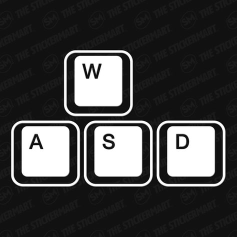 WASD Gamer Tattoos, Cricut Decals, Stickers Ideas, Keyboard Keys, Gaming Tattoo, Skull Logo, Gaming Keyboard, Pc Gamer, Eye Art