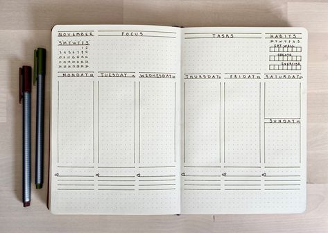 Bujo Daily Planner, Bujo Daily Spread, Minimal Bujo, Bolt Journal, Bujo Daily, Minimal Bullet Journal, Bujo Pages, Diario Bullet, Bullet Journal Work