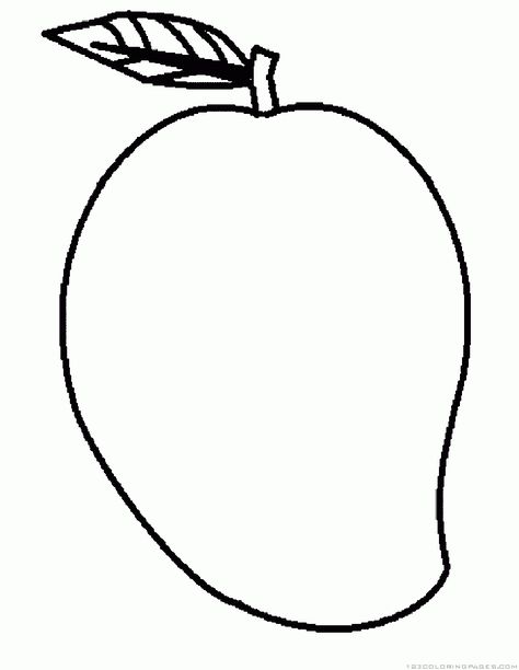 Mango clipart Fruit clip art photo Mango Drawing, Mango Clipart, Mango Images, Pencil Sketch Tutorial, Nursery Drawings, Mango Flower, Outline Pictures, Leaf Coloring Page, Kindergarten Coloring Pages