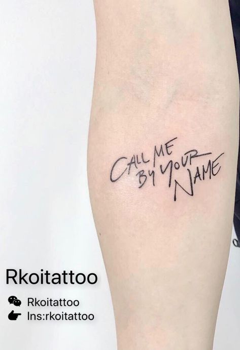 Tv Tattoo, Name Tattoo Ideas, Call Me By Your Name, Name Tattoo, Simplistic Tattoos, Tattoos And Piercings, Small Tattoos, Your Name, Call Me