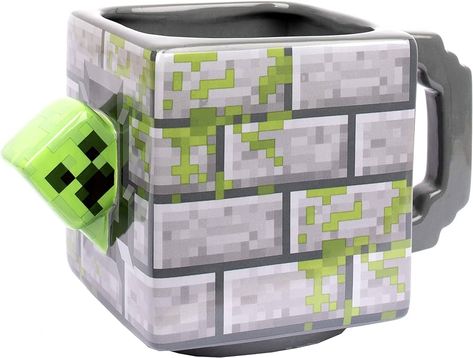 Minecraft - Mug - Ceramic Mug - 650 ml Capacity - Creeper Mug - Novelty Mug - Coffee Mug Merchandise - 3D Game - Gaming Merchandise : Amazon.co.uk: Home & Kitchen Minecraft Merch, Minecraft Merchandise, Minecraft Gifts, Grey Mugs, Minecraft Steve, Gaming Merchandise, Minecraft Games, 3d Games, Novelty Mugs