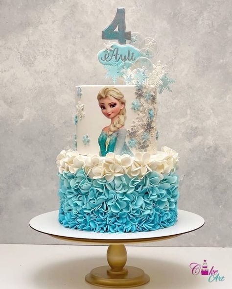 Elsa Birthday Cake Ideas, Frozen 3rd Birthday, Elsa Birthday Cake, Anna Cake, Elsa Cakes, Elsa Birthday, Frozen Birthday Cake, 4 Birthday, 4th Birthday Cakes