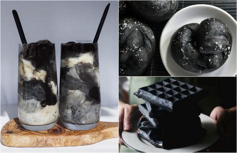 The ultimate goth cookbook for recipes as dark as your soul - Alternative Press Rainbow Snacks, Black Cupcakes, Black Food Coloring, Cupcake Photos, Halloween Food Treats, Black Food, Ice Cream Cones, Halloween Recipes, Activated Charcoal