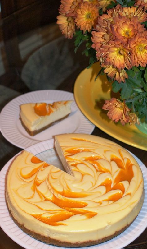 Mango Swirl Cheesecake Recipe, Mango Swirl Cheesecake, Tropical Cheesecake Recipes, Southern Pineapple Orange Swirl Cheesecake, Tropical Cheesecake, Crafting Hobbies, Icebox Cakes, Mango Chocolate, Fruit Cheesecake