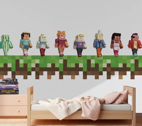 Minecraft Wall, Art Study, Study Room Decor, Wall Stickers Bedroom, Art Studies, Study Room, Bedroom Wall Art, Wall Sticker, Bedroom Wall