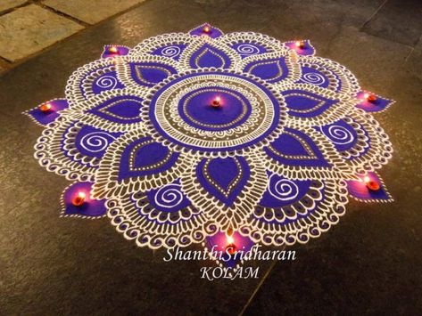 12+ Latest, Easy and Simple Rangoli Designs For Diwali 2021!! Mandala Kolam, Rangoli Inspiration, Ayutha Pooja, Rangoli Mandala, Rangoli Competition, Color Rangoli, Diwali Rangoli Designs, Diwali Ideas, Rangoli Designs For Competition