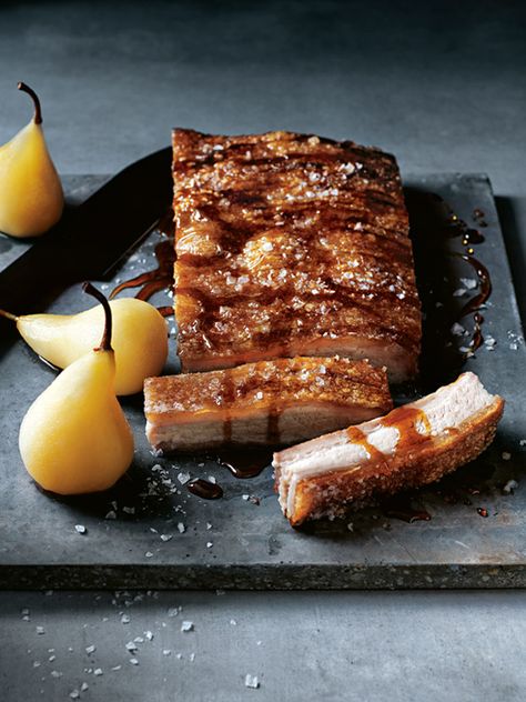 Pickled Pears, Donna Hay Recipes, Pork Belly Recipes, Crispy Pork Belly, Donna Hay, Crispy Pork, Christmas Lunch, Xmas Food, Pork Dishes