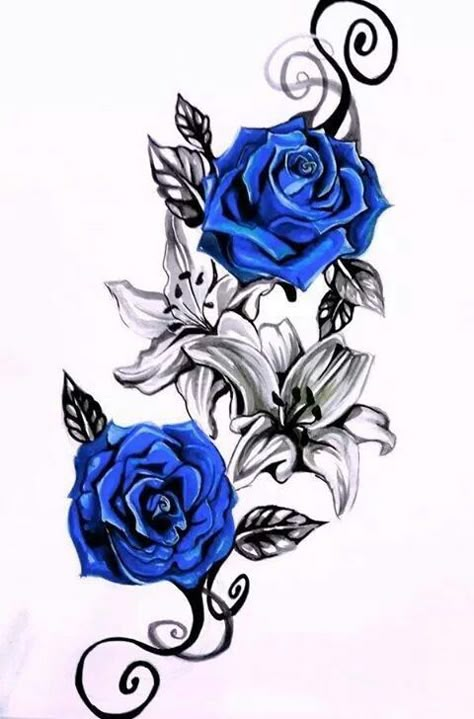 Rose Thoughts, Tato Mandala, Rose Drawing Tattoo, Blue Rose Tattoos, Polynesian Tattoos, Female Tattoos, Tattoo Rose, Geometric Tattoos, Inspiration Tattoos