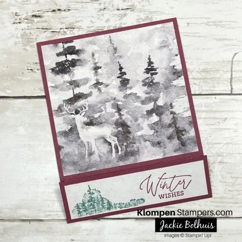 Beautiful Winter Card Making Ideas Stampin Up Card, Stamped Christmas Cards, Card Making Ideas, Winter Pins, Winter Wishes, Nature Card, Masculine Birthday Cards, Step Cards, Stampin Up Christmas Cards