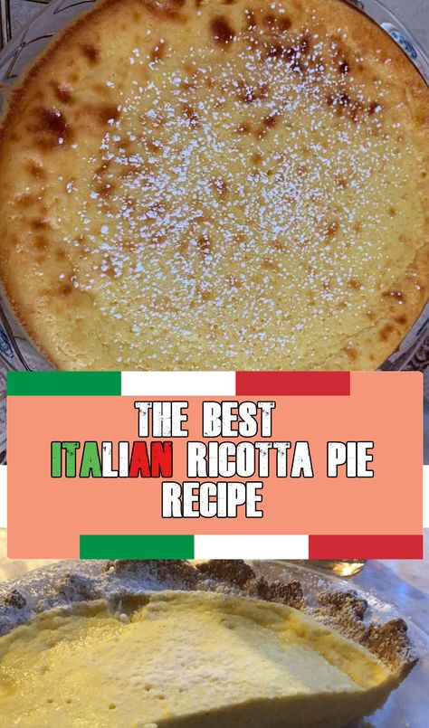 Ricotta Pie Italian Ricotta Pie, Old Italian Recipes, Ricotta Pie, Italian Rice, Italian Recipe, Easter Season, Southern Recipes, Back In The Day, Care Tips