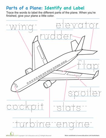 Worksheets: Airplane Parts Transportation Unit, Airplane Activities, American Heritage Girls, Airplane Crafts, Transportation Preschool, Airplane Theme, Transportation Theme, Printables Free Kids, Color Worksheets