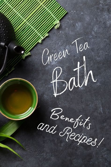 Green Tea is becoming very popular because of its amazing effects for the skin. What are the green tea bath benefits and how to pamper yourself with an homemade green tea detox bath. Green Tea Bath Soak, Green Tea Bath Benefits, Bath Tea Recipe, Green Tea Bath, Tea Facts, Citrus Bath, Bath Benefits, Green Tea Detox, Tub Tea