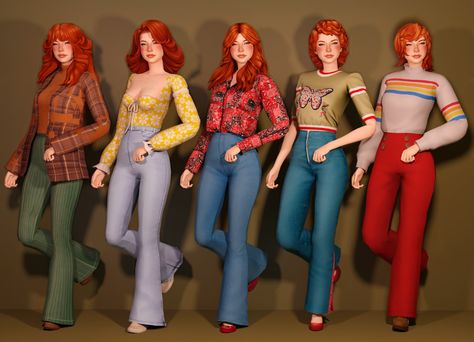 Jeans Shoes Outfit, Flares Outfit, Lotes The Sims 4, Sims 4 Decades Challenge, 70s Clothing, Sims 4 Mm Cc, Outfits 70s, Tumblr Sims 4, 70s Outfits