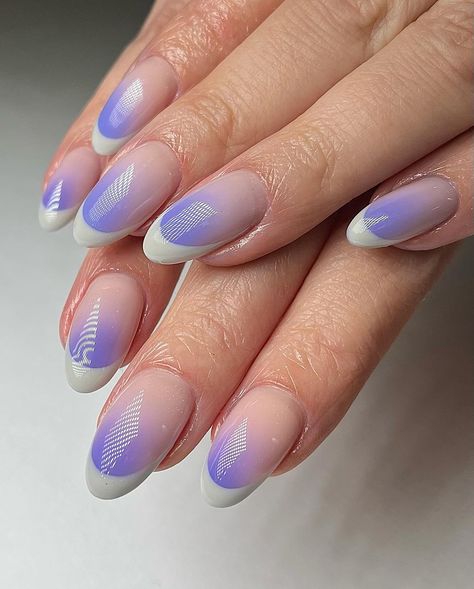 i do french too #airbrushnails #frenchnails #airbrushnailart #bluenails #gelnails #biabnails #nailart #naildesign #nails | Instagram French Airbrush Nails, Airbrush Manicure, Unique French Tips, Airbrush Nail Art, Airbrush Nails, Cute Acrylic Nail Designs, Really Cute Nails, Bright Nails, French Tips