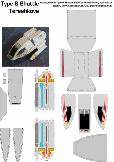 Star Trek Decorations Party, Paper Spaceship, Paper Toy Design, Star Trek Symbol, Star Wars Stencil, Paper Airplane Models, Paper Aircraft, Free Paper Models, Star Wars Crafts