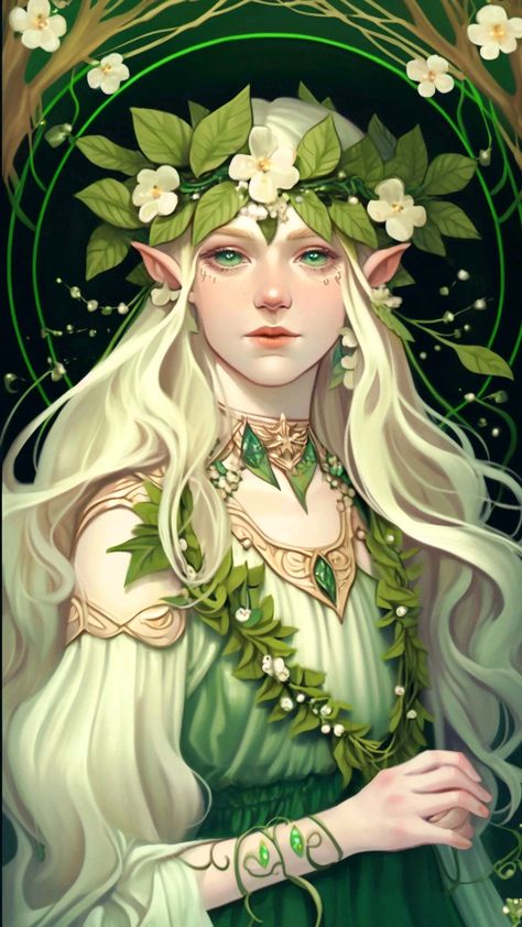 Spring Eladrin Female, Female Warriors, Fairy Outfit, Fairy Drawings, Green Characters, Elf Art, Female Drawing, Diy Abstract Canvas Art, Fairy Pictures