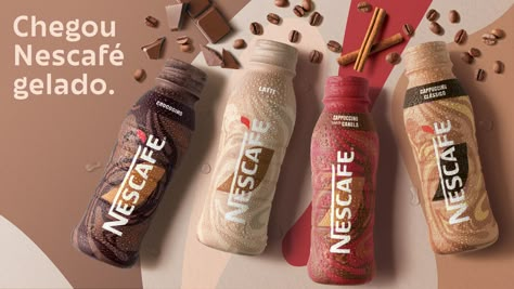 COLD NESCAFÉ :: Behance Sleep No More, Coffee Shake, Milk Packaging, Illustration Studio, Fancy Design, Photography Digital Art, Food Graphic Design, Flavored Milk, Protein Shake