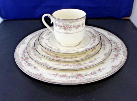 Noritake Shenandoah, Floral Plates, Place Setting, Place Settings, Plate Sets, Bone China, Tea Time, Tea Cups, Chips