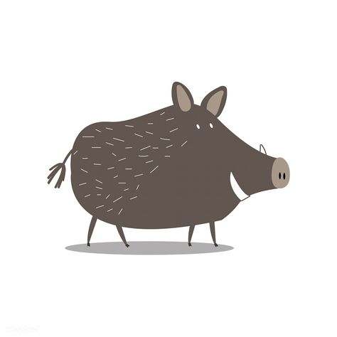 Cute wild boar cartoon illustration | free image by rawpixel.com Pig Ideas, Wild Pig, Pig Drawing, Pig Illustration, Baby Poster, Animal Doodles, Cute Drawing, Animal Activities, Wild Boar