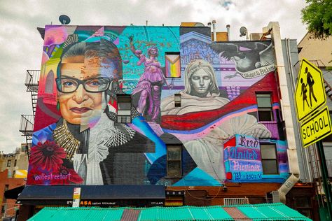 15 EPIC Murals in New York City Colorful Murals, Best Street Art, Best Of The Best, Good News, York City, Street Art, New York City, Mural, New York