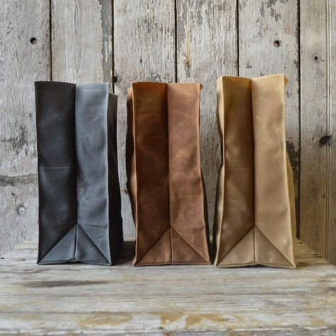 The Marlowe Lunch Bag: Peg & Awl | Gardenista Waxed Canvas Lunch Bag, Leather Lunch Bag, Brown Bag Lunch, Canvas Lunch Bag, Reusable Lunch Bags, Cool Lunch Boxes, Neoprene Tote, Sac Lunch, Bag Diy