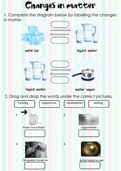 Changes In Matter Activities, Changing States Of Matter Worksheet, Physical Changes In Matter, Physical Changes Activities, Grade 6 Worksheets, Diana Sanchez, Changes In Matter, Matter Activities, Chemical And Physical Changes