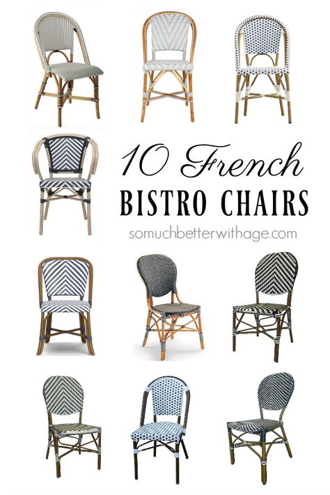 The best 10 French bistro chairs curated from everywhere on the web. Parisian Tablescape, Bistro Decor, Magnolia Silos, French Bistro Chairs, Iron Patio Furniture, Design Cafe, French Breakfast, Teak Wood Furniture, Bistro Furniture