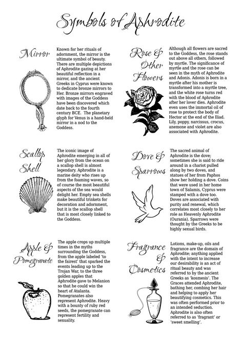 Symbols of aphrodite Aphrodite Goddess Symbols, Symbols Of Aphrodite, Aphrodite Sigil, Aphrodite Witchcraft, Aphrodite Symbol, Witchcraft Inspiration, Wicca Holidays, Lady Aphrodite, Magickal Correspondences