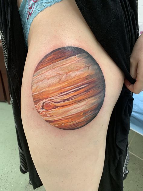 Jupiter by me Heather Maranda Eugene OR Jupiter Tattoo Planet, Jupiter Tattoo, Jupiter Facts, Jupiter Planeta, Embroidery Theme, Ufo Tattoo, Angry Wolf, Sagittarius Tattoo, Planet Tattoos