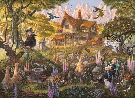 Granny Weatherwax's Cottage | Terry Pratchett's Discworld | Blog Discworld Characters, Wyrd Sisters, Discworld Books, Terry Pratchett Discworld, Conceptual Sketches, Witch Series, Cottage Prints, Terry Pratchett, Cuddly Toy