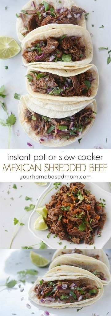 The beauty of this Mexican Shredded Beef is it can be done in the Instant Pot or the slow cooker and either way it's delicious! Slow Cooker Mexican Shredded Beef, Slow Cooker Mexican Beef, Shredded Beef Recipes, Slow Cooker Mexican, Mexican Shredded Beef, Delicious Family Dinners, Mexican Beef, Crock Pot Recipes, Diner Recept