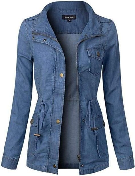 Chambray Jacket, Hoodie Vest, Cute Jackets, Stylish Dress Designs, Denim Jacket Women, Denim Outfit, Dark Denim, Hoodie Jacket, Jean Outfits