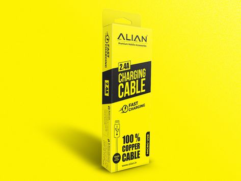 Charging Cable Packaging Design by Mevil Usb Cable Packaging Design, Data Cable Packaging Design, Phone Packaging Design, Cable Packaging Design, Hardware Packaging, Cable Packaging, Cleaning Packaging, Electronics Store Design, Packing Box Design